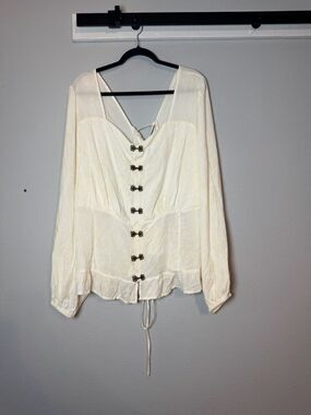 Game of Thrones House Of The Dragon Button Clasp Peasant Top Size 2X Peplum Top